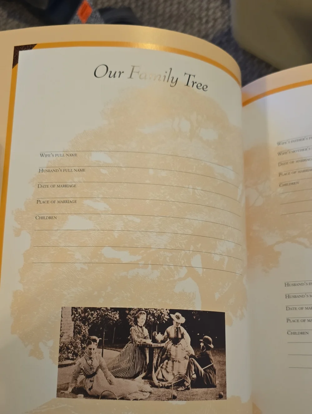 Our Family Tree and Album - Brown and Gold Keepsake Book
